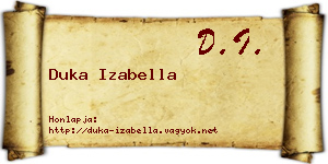 Duka Izabella névjegykártya